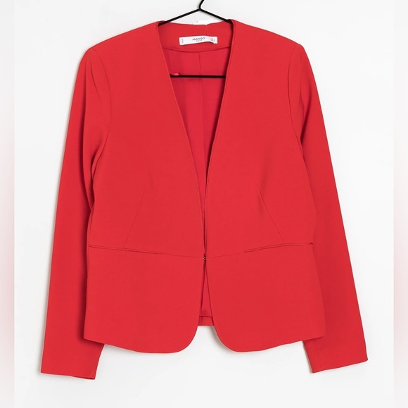 Mango Vibrant Red Women's Blazer - Picture 1 of 6